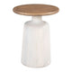 Goblet Side Table Brown & White