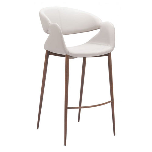 Limay Barstool Beige & Walnut