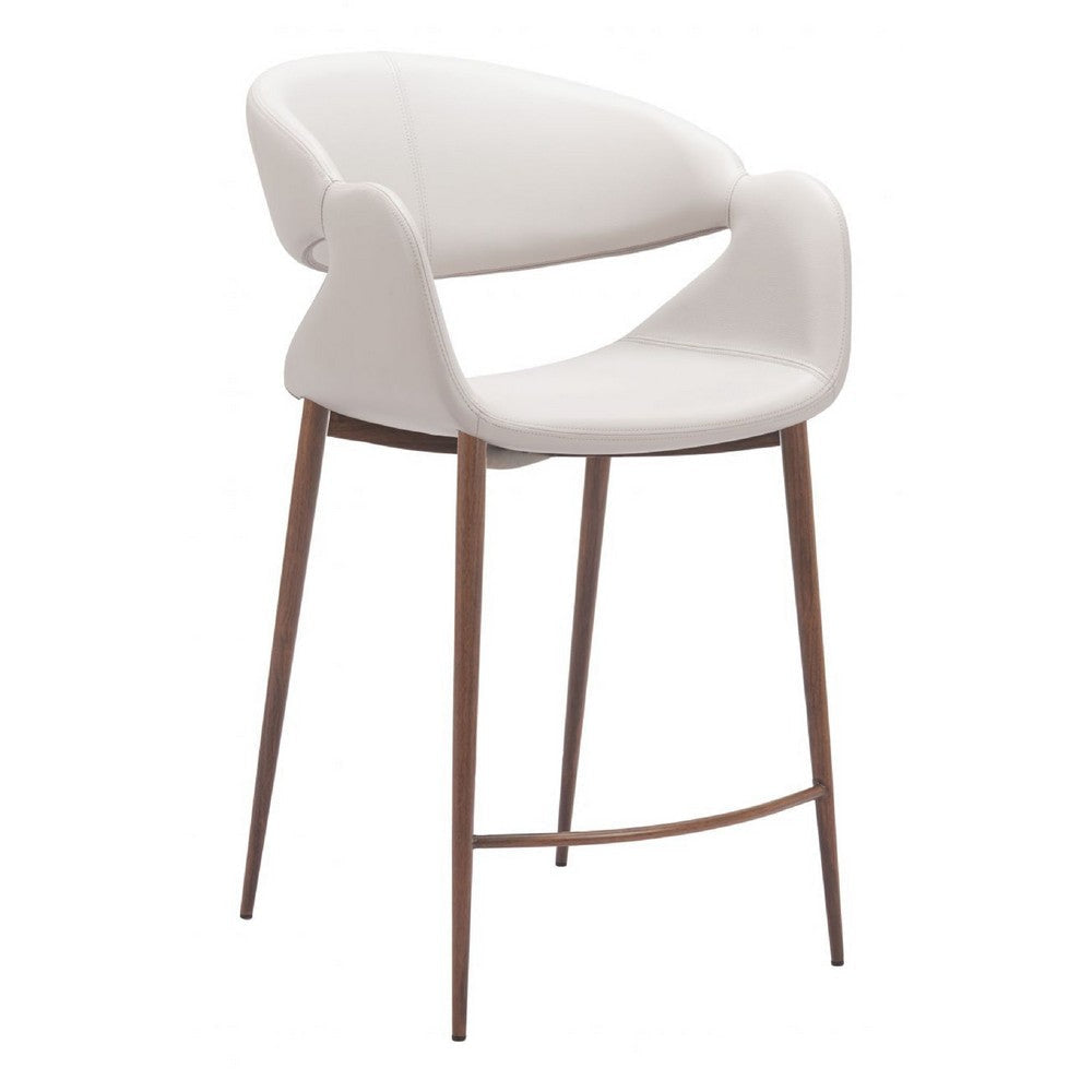 Limay Counter Stool Beige & Walnut