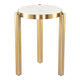Noan Side Table White & Gold
