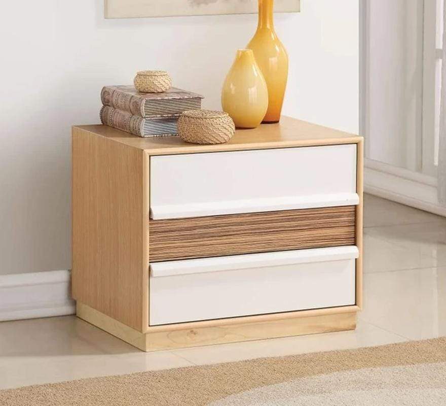 Wooden Nightstand with Two Drawers