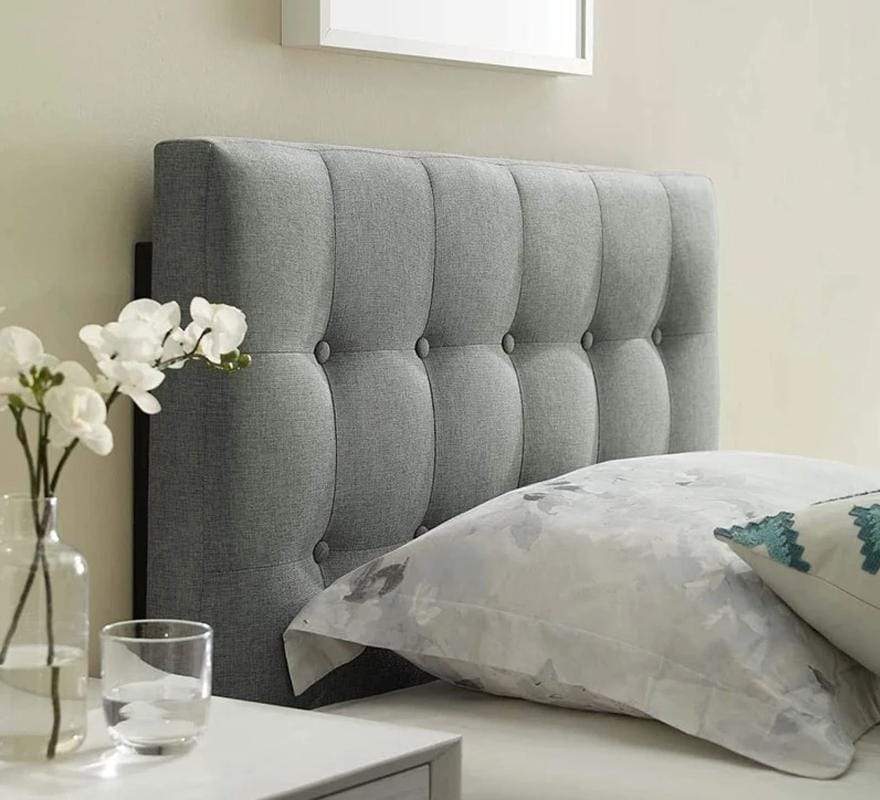 Gray Emily Twin Fabric Headboard