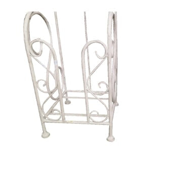 Classic Free standing Metal Toilet Paper Holder, Off White-Benzara BATH,TOILET PARTS & ACCESSORIES The Urban Port 