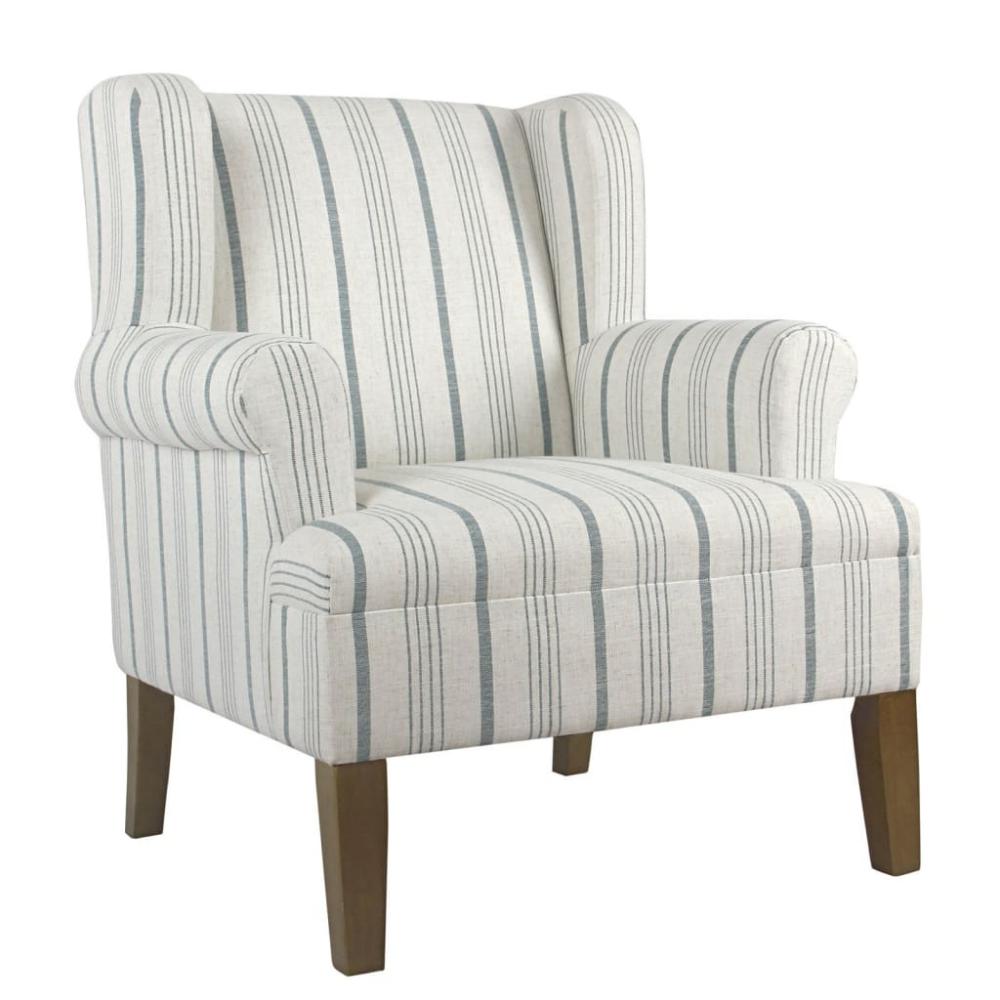 Fabric Upholstered Wooden Accent Chair with Wing Back, Multicolor - K6699-F2230 By Casagear Home