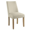 Fabric Upholstered Wooden Dining Chair, Angled Curved Backrest, Beige - K7702-F2338 By Casagear Home