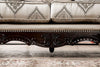 Vera Loveseat, Tufted Beige, Rolled Arms, Cherry Brown Solid Wood, 70 Inch By Casagear Home