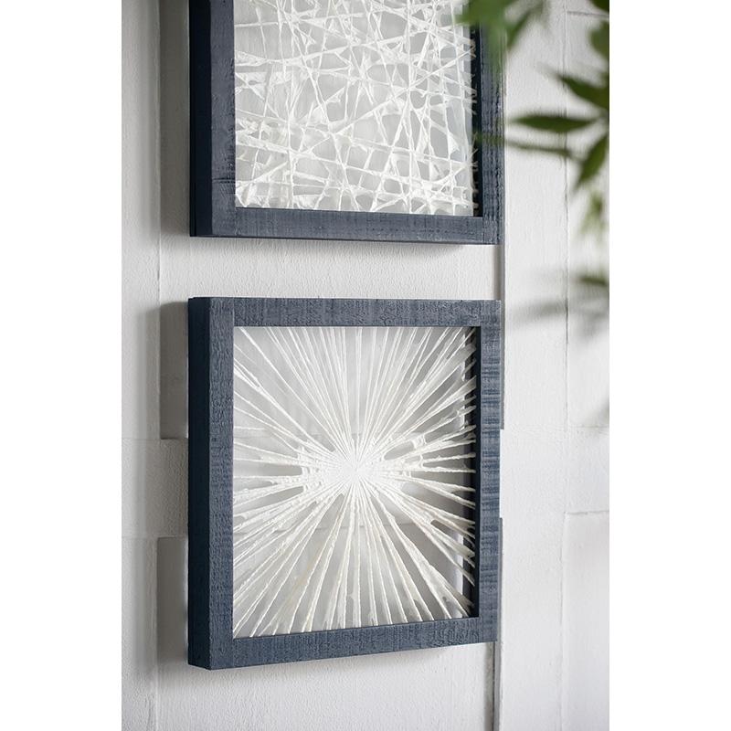 15 x 15 Abstract Starburst Wall Art Decor, Blue White Canvas by Casagear Home By Casagear Home