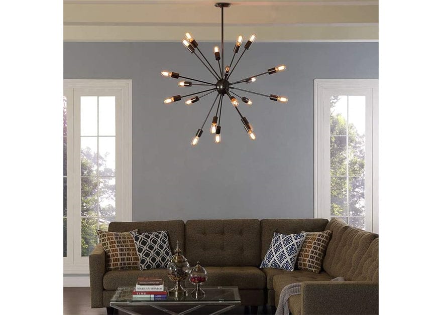 Black Beam Stainless Steel Chandelier