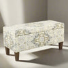 Storage Bench | Medallion Print Fabric | Hinged Top | Brown Cream | Large