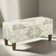 Storage Bench | Medallion Print Fabric | Hinged Top | Brown Cream | Large