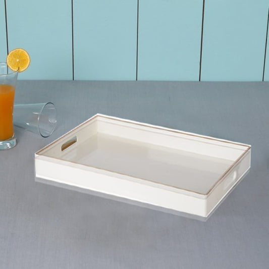Mimosa Tray | Rectangle | Cutout Handles | White
