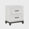 Thiem 28 Inch Nightstand with 2 Drawers, Black Handles, White Wood Finish By Casagear Home