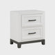 Thiem 28 Inch Nightstand with 2 Drawers, Black Handles, White Wood Finish By Casagear Home