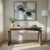 Keri Console Table, 60 inch Solid Mango Wood Slab Top, Handcrafted Rustic Natural Brown, Organic Design By The Urban Port