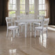 Charlotte 5 Piece Dining Table and Chairs Set, Wood, Farmhouse, White By Casagear Home