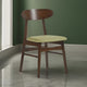 Bev Dining Chair Set of 2 | 20" | Green Cushions | Dark Brown