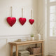 Myri Decorative Metal Heart Wall Decor Set of 3, Classic Red with Jute Hanging Rope, 12, 9.5, 7 Inches By The Urban Port