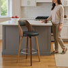Reid Swivel Barstool | Open Back | Wood Frame | Gray