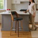 Reid Swivel Barstool | Open Back | Wood Frame | Gray