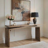 Keri Console Table, 60 inch Solid Mango Wood Slab Top, Handcrafted Rustic Natural Brown, Organic Design By The Urban Port