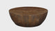 Arthur Coffee Table | 35.5" Round Top | Drum Shaped Sandblasted Walnut Brown Mango Wood By The Urban Port