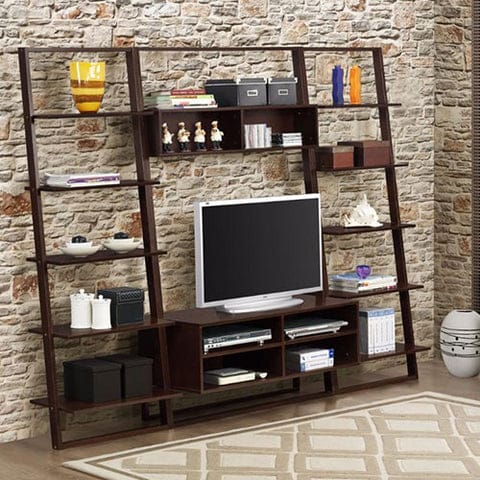 Sturdy Entertainment Center & Wall Bookcases