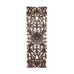 Three Piece Wooden Wall Panel Set with Traditional Scrollwork and Floral Details Brown 14255