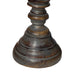 Handmade Pillar Shape Wooden Candle Holder with Flared Top Brown and Gray Set of 3 14341