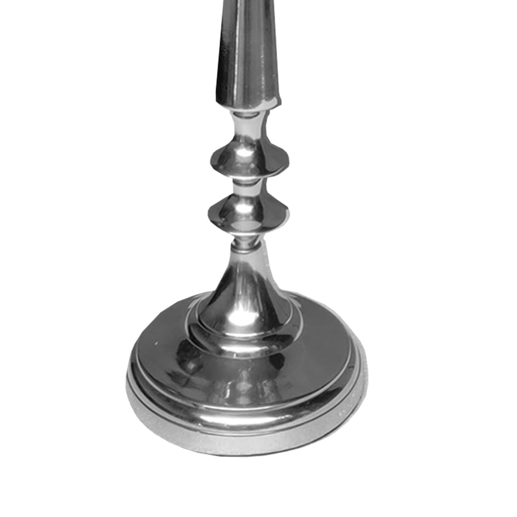24 Inches Handcrafted 5 Arms Aluminum Candelabra in Traditional Style Polished Silver 30854