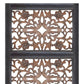 Rectangular Wall Panel with Intricate Floral Carvings Burnt Black 32661