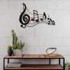 26 Inch Handmade Metal Wall Mount Accent Decor with Musical Notes and Treble Clef, Black, Red By Casagear Home