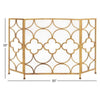 Space Efficient 3- Panel Metal Fireplace Screen In Gold By Benzara 67053