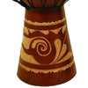 Decorative Wood and Faux Leather Djembe Drum with Side Handle Large Brown and Cream 89847