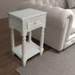 29" 1-Drawer Side End Table with Fluted Legs, White By Benzara