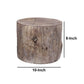 Round Tree Stump Cement Stool Weathered Brown By Casagear Home ABH-1411