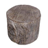 Cement Round Tree Stump Stool, Brown-A and B Home