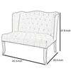 43 Inch Traditional Loveseat Wingback Button Tufting Cream Fabric By Casagear Home ABH-32342