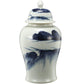 Ceramic Windswept Ginger Jar In White And Blue By Casagear Home