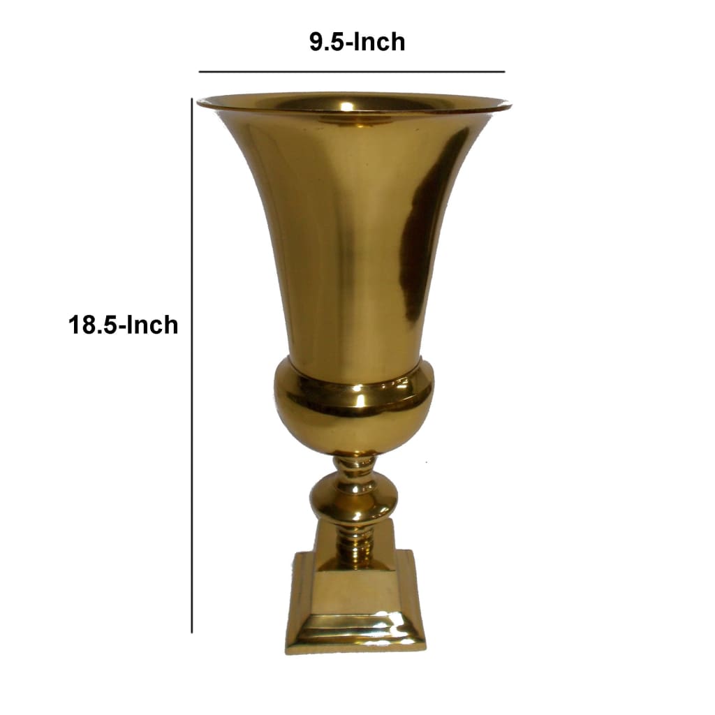 Small Gold Finish Aluminium Vase By Casagear Home ABH-AV39602