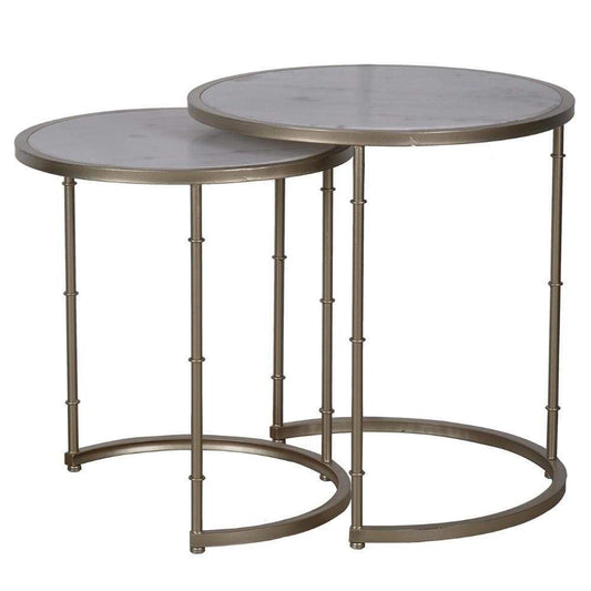 Contemporary Style Eclipse Stacking Tables, Set of two, Gray By Casagear Home