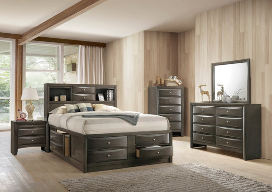 Spacious Wooden Chest with Beveled Drawer Fronts, Gray By Casagear Home