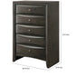 Spacious Wooden Chest with Beveled Drawer Fronts Gray By Casagear Home AMF-22707