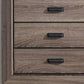 Five Drawer Chest With Scalloped Feet In Weathered Gray Grain Finish - ACME AMF-26026