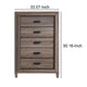 Five Drawer Chest With Scalloped Feet In Weathered Gray Grain Finish - ACME AMF-26026