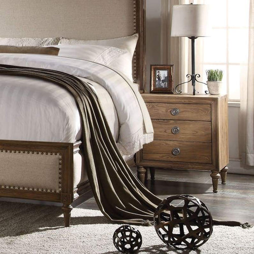 Inverness Nightstand | 3 Drawers | Brown Wood