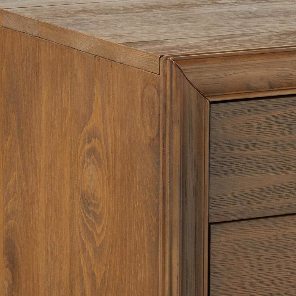 3 Drawer Wooden Nightstand with Turned Tapered Legs Brown AMF-26093