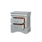 Traditional Style Wooden Nightstand with Two Drawers and Metal Handles Gray - 26703 AMF-26703
