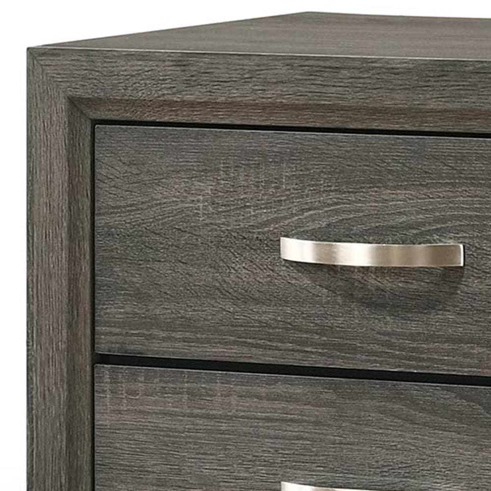 Two Drawer Nightstand With Tapered Feet Weathered Gray - ACME AMF-27053