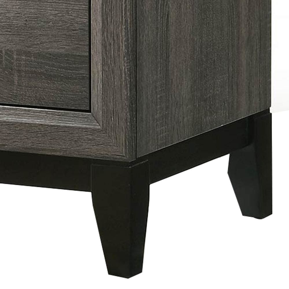 Two Drawer Nightstand With Tapered Feet Weathered Gray - ACME AMF-27053