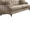 Fabric Upholstered Sofa with 2 Pillows Beige By Casagear Home AMF-52580